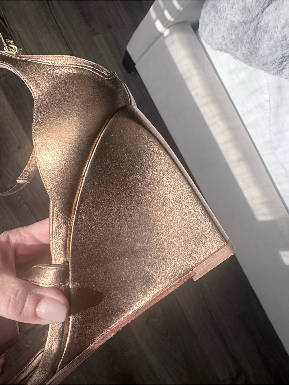 Tamara Mellon Rose Gold Strappy Block Heel Sandals - Picture 6 of 8